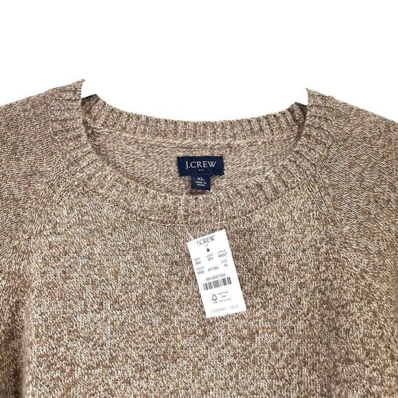 NEW J. Crew Crewneck sweater in supersoft lambswool blend Size XL neutral tan br - Picture 2 of 4